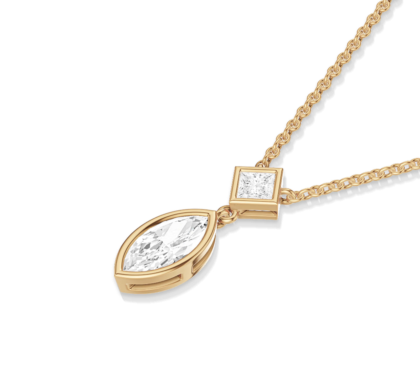 14k yellow gold and diamond necklace