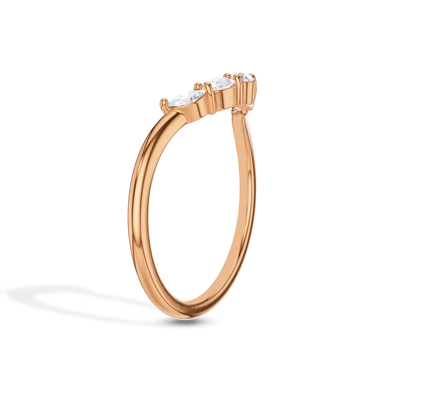 marquise and round diamond band rings