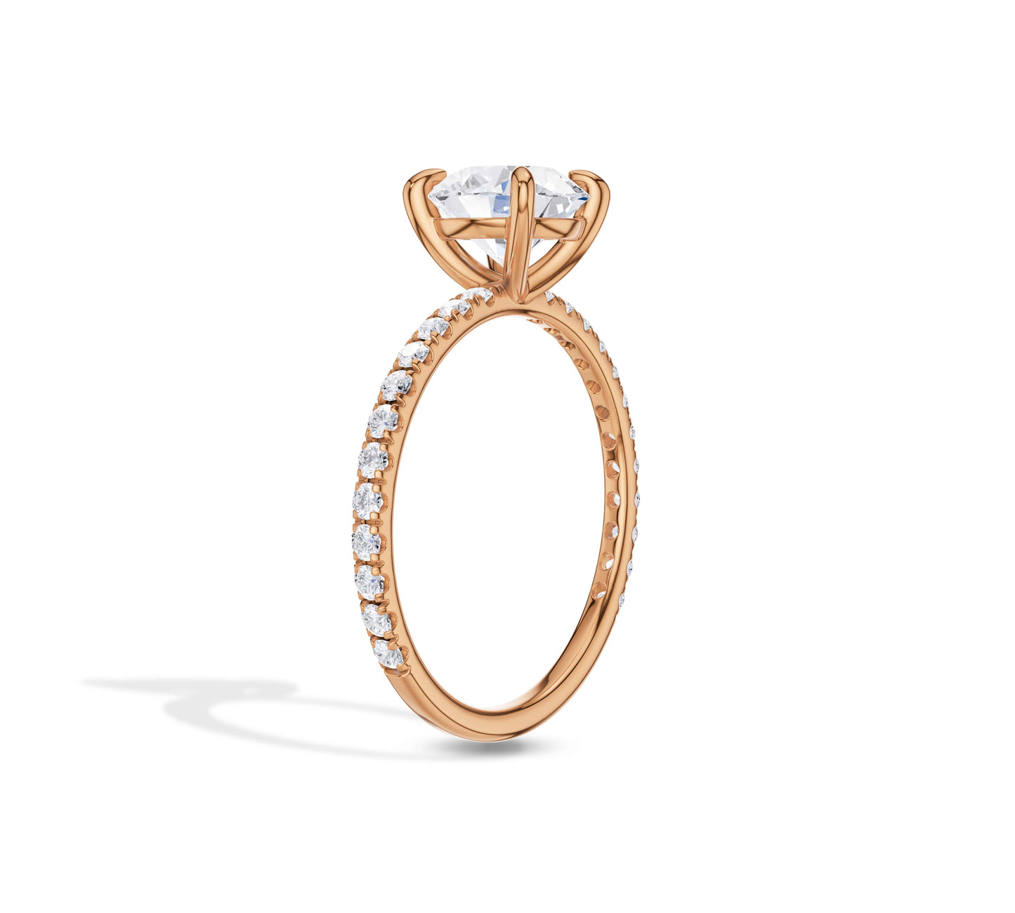 Sparkling round diamond on slender gold band