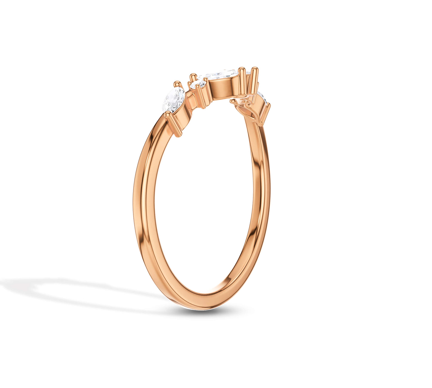 rose gold dainty wedding rings