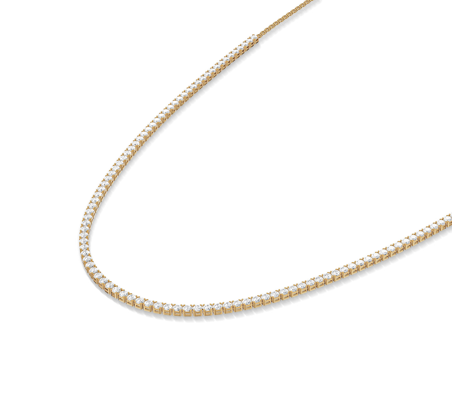 Timeless tennis necklace with round-cut diamonds