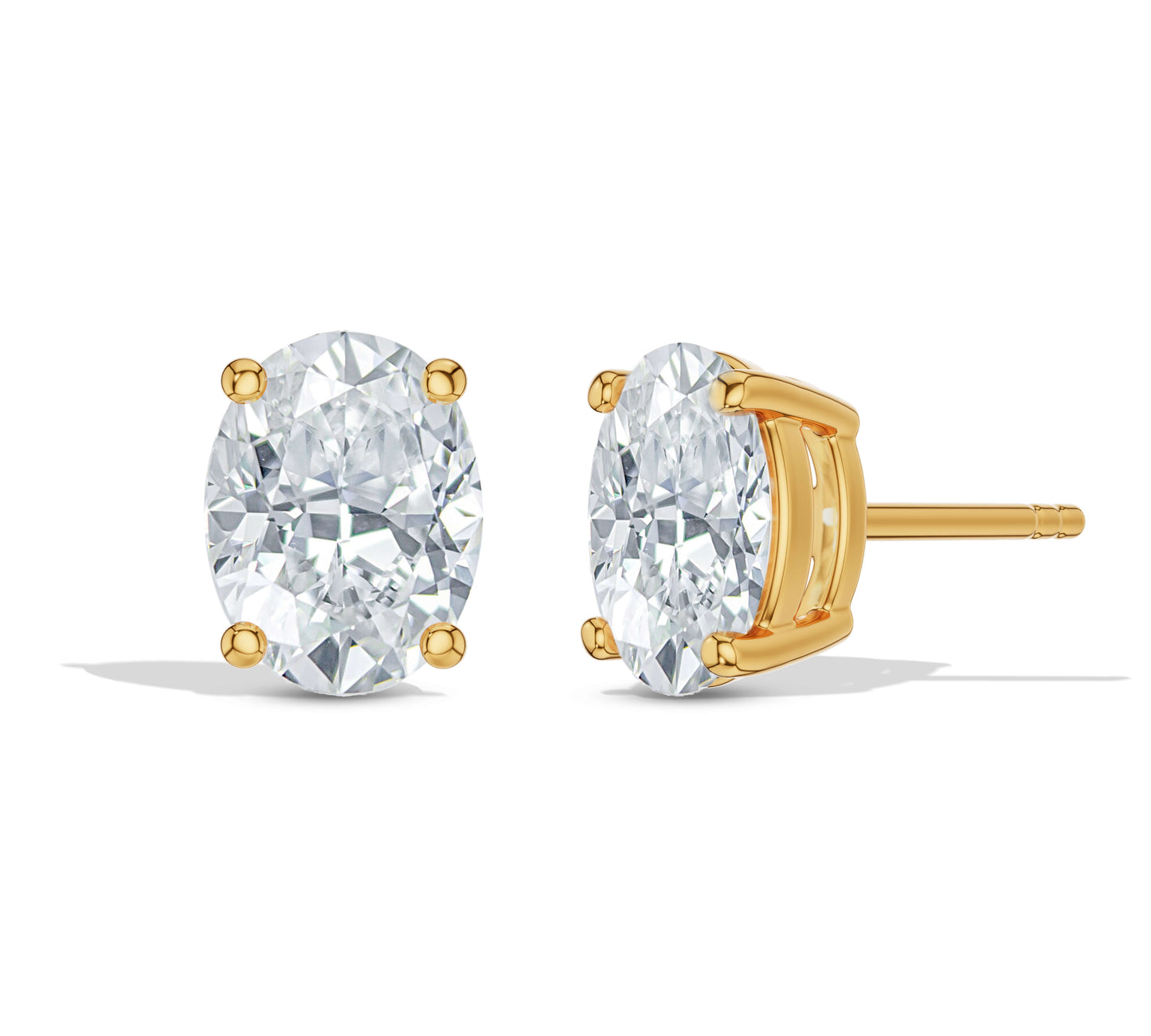 Classic yellow gold diamond earrings