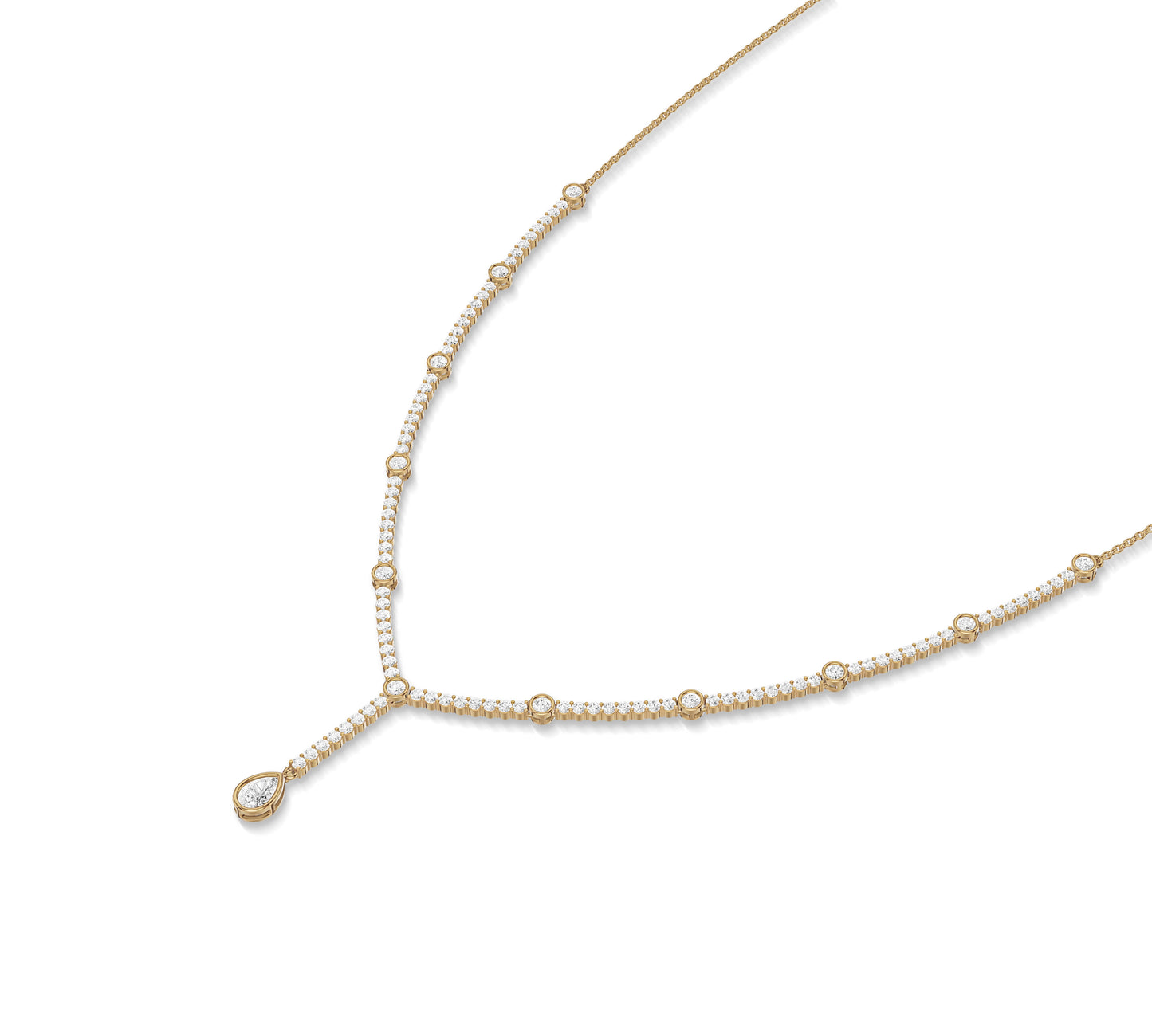 Elegant bridal necklace with teardrop diamond