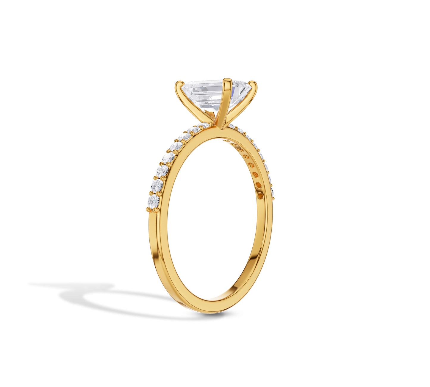 emerald cut engagement rings yellow gold
