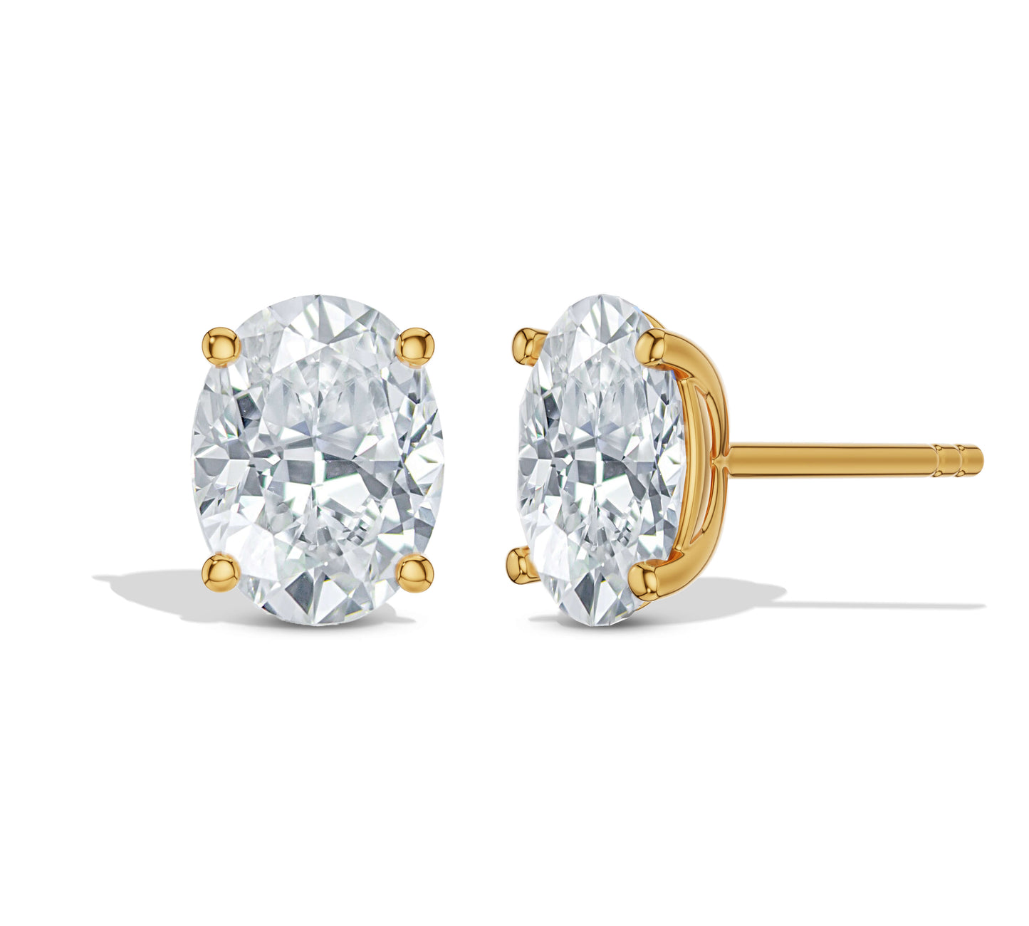 Solitaire earrings with lab-grown diamonds