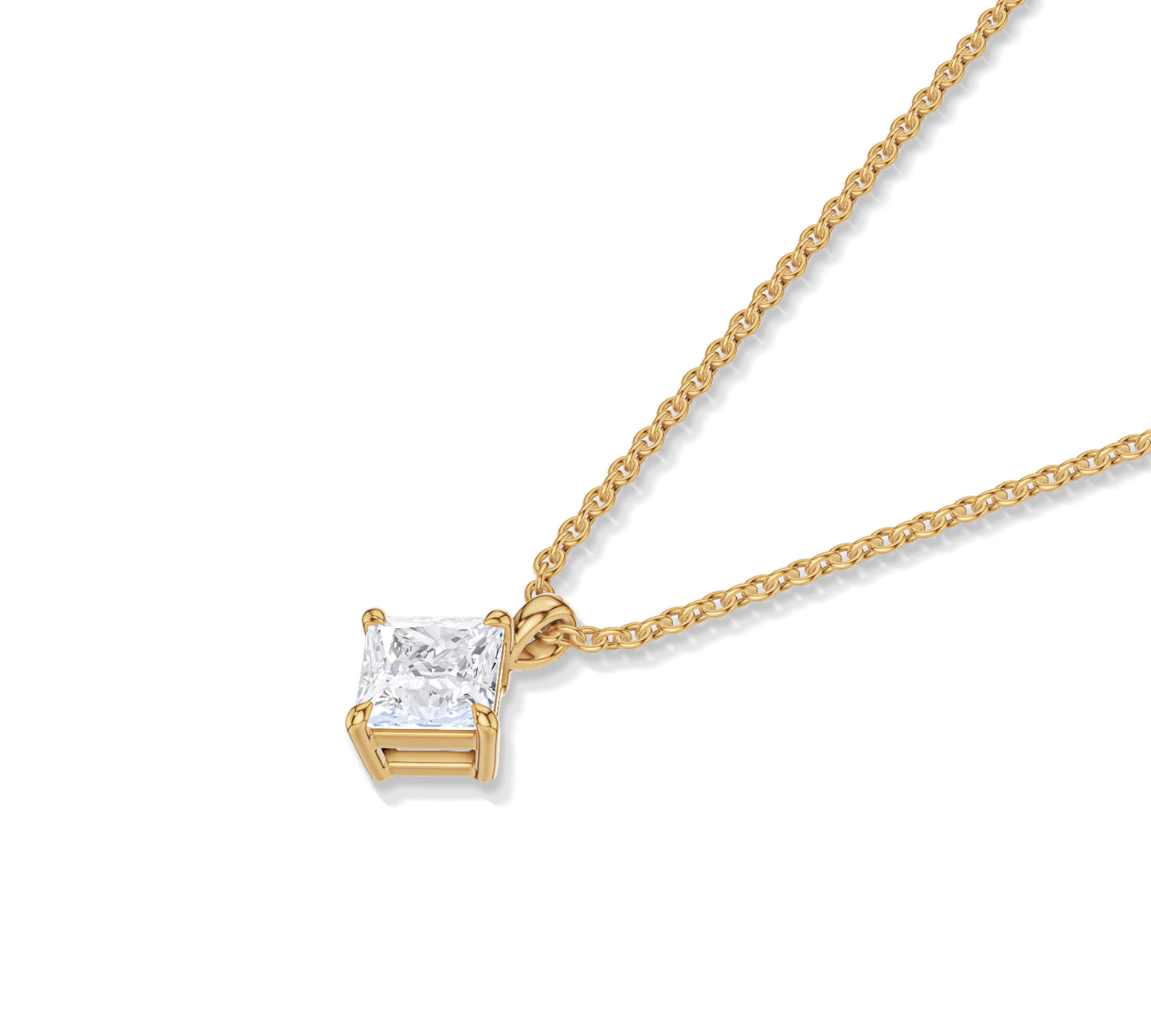 yellow gold necklace with diamond