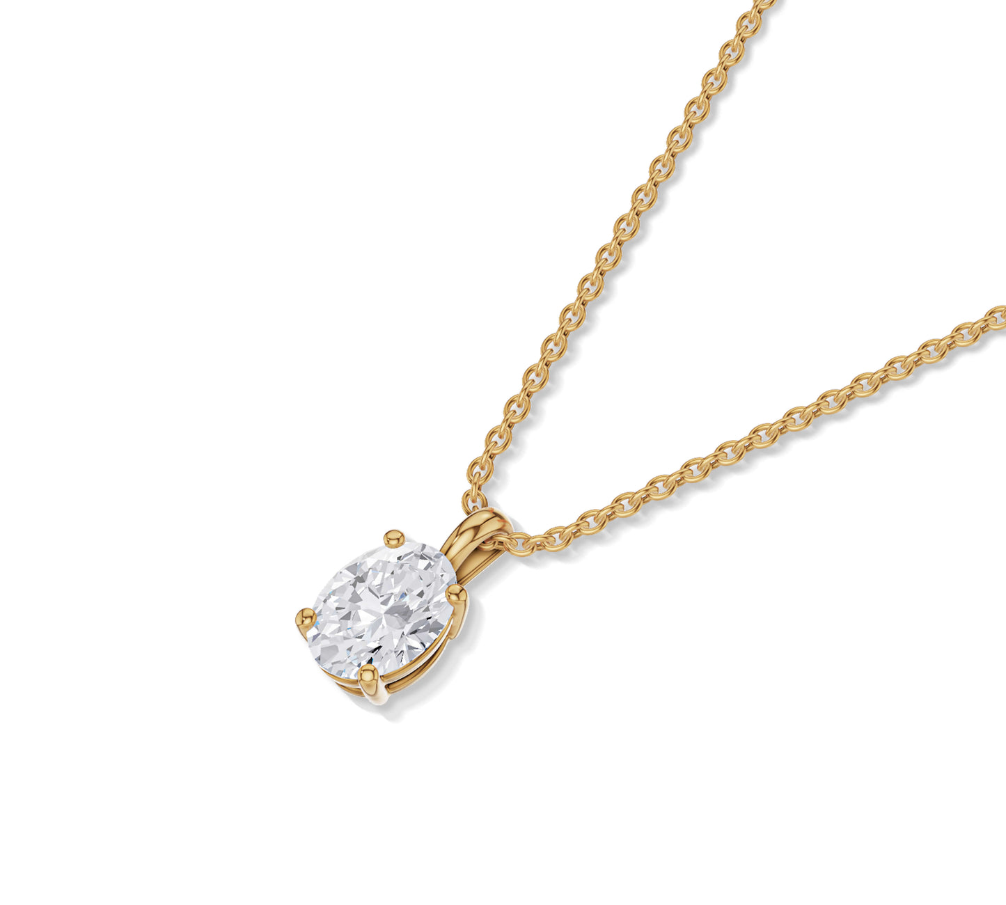 necklace with oval pendant