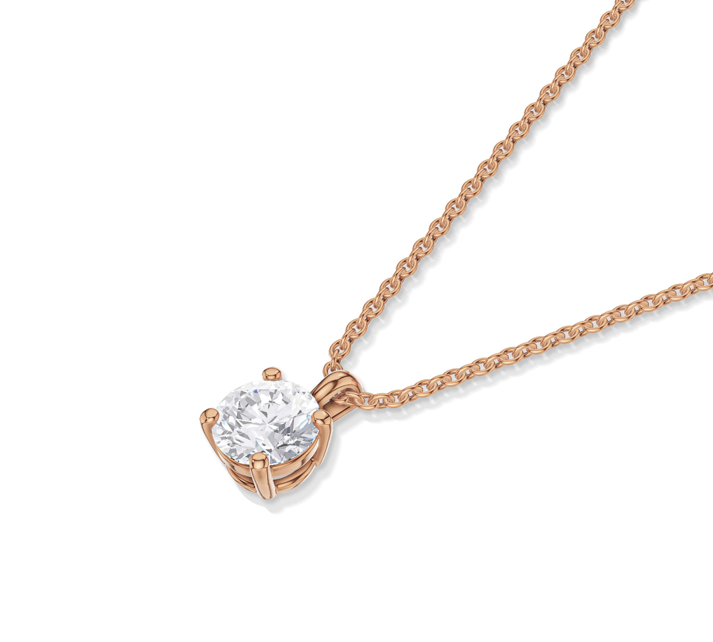 rose gold diamond and necklace