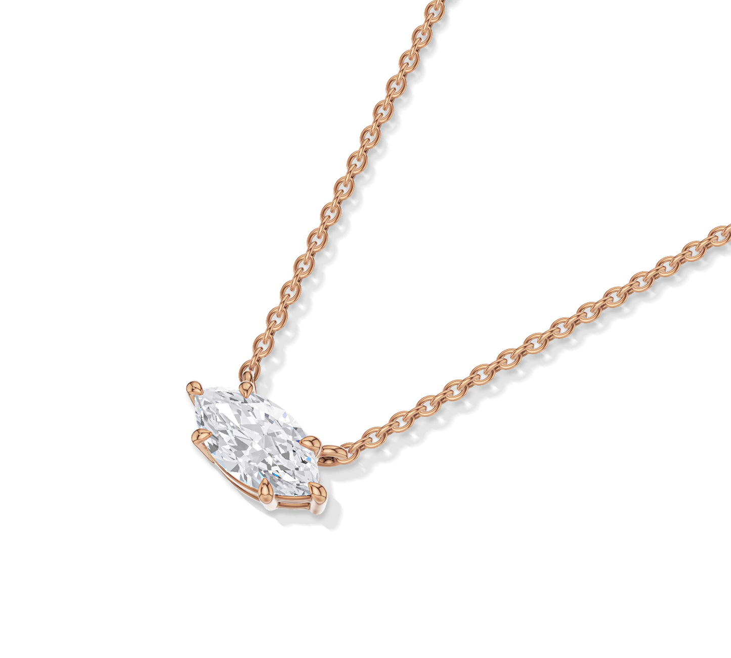 rose gold and diamond necklace