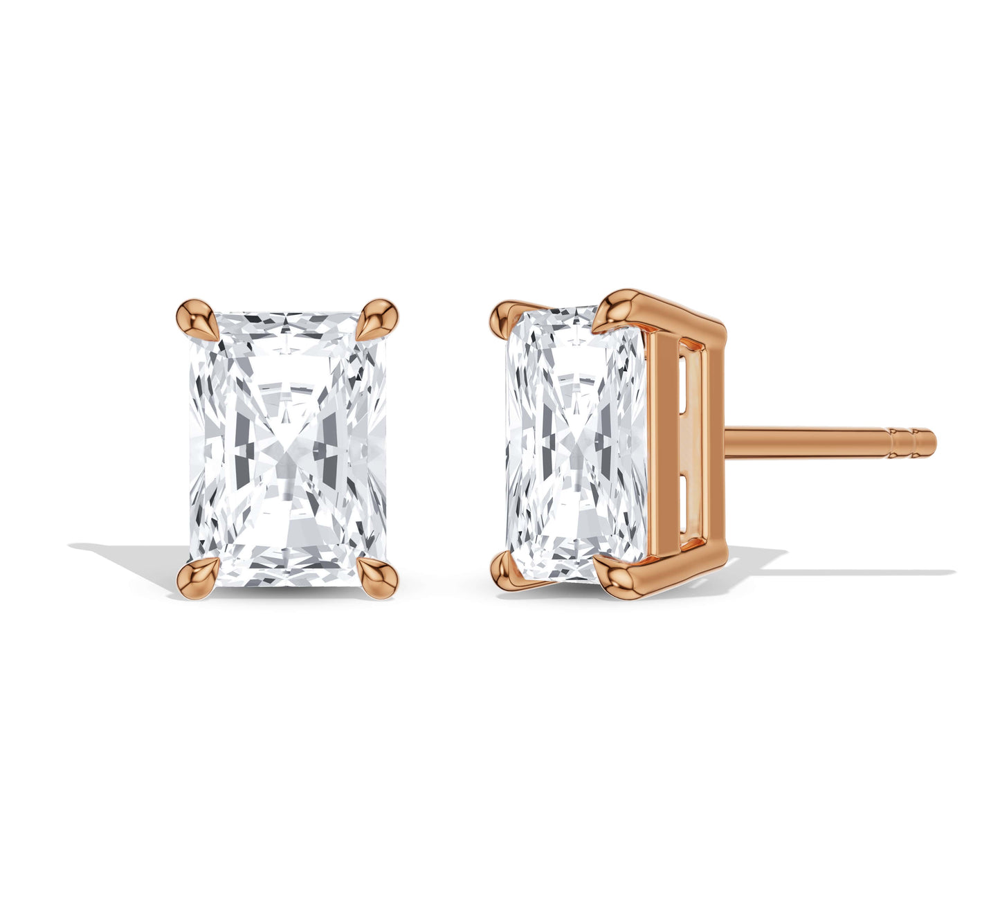Bright radiant diamond earrings