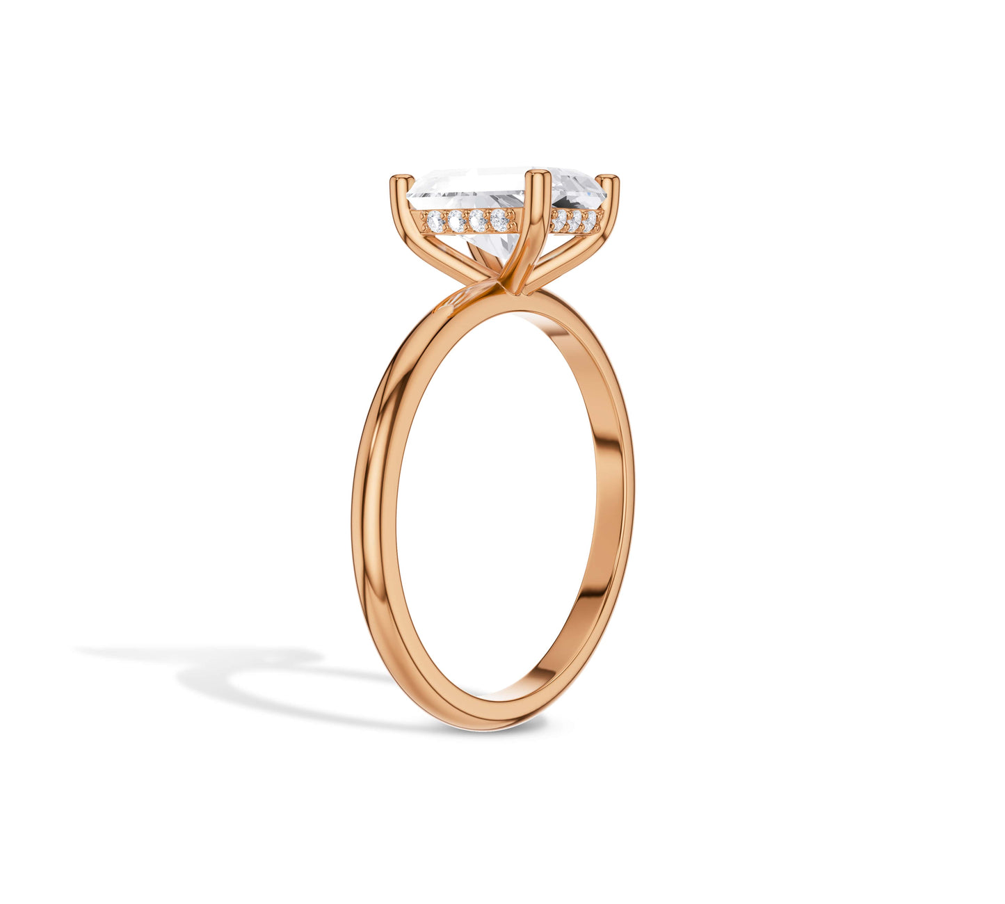 Radiant Diamond Hidden Halo Engagement Ring