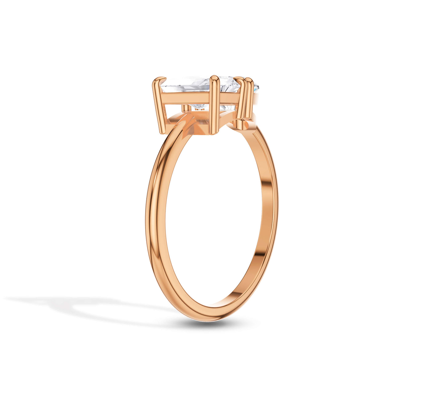 toi et moi moissanite ring