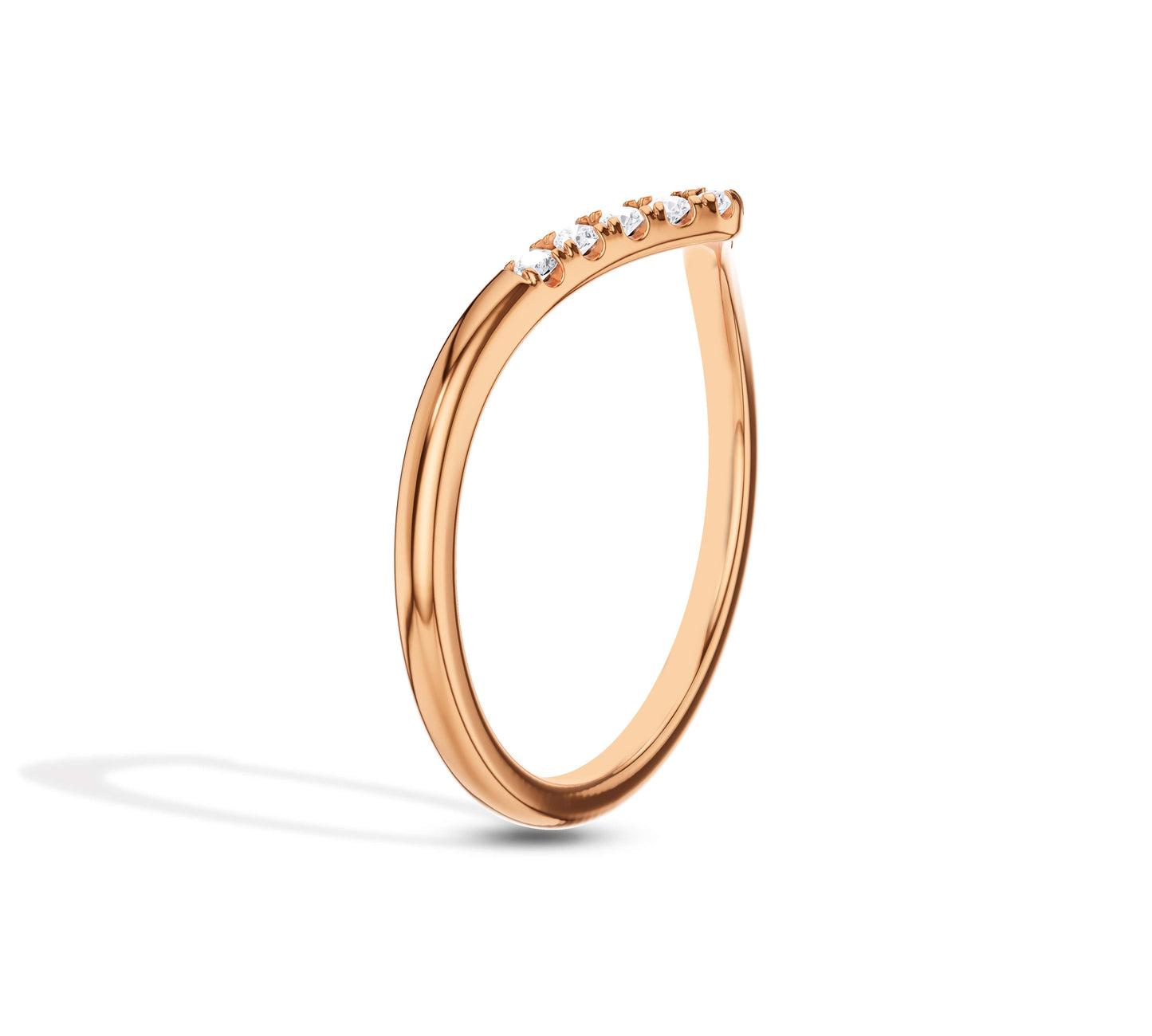 14k rose gold diamond stacking rings