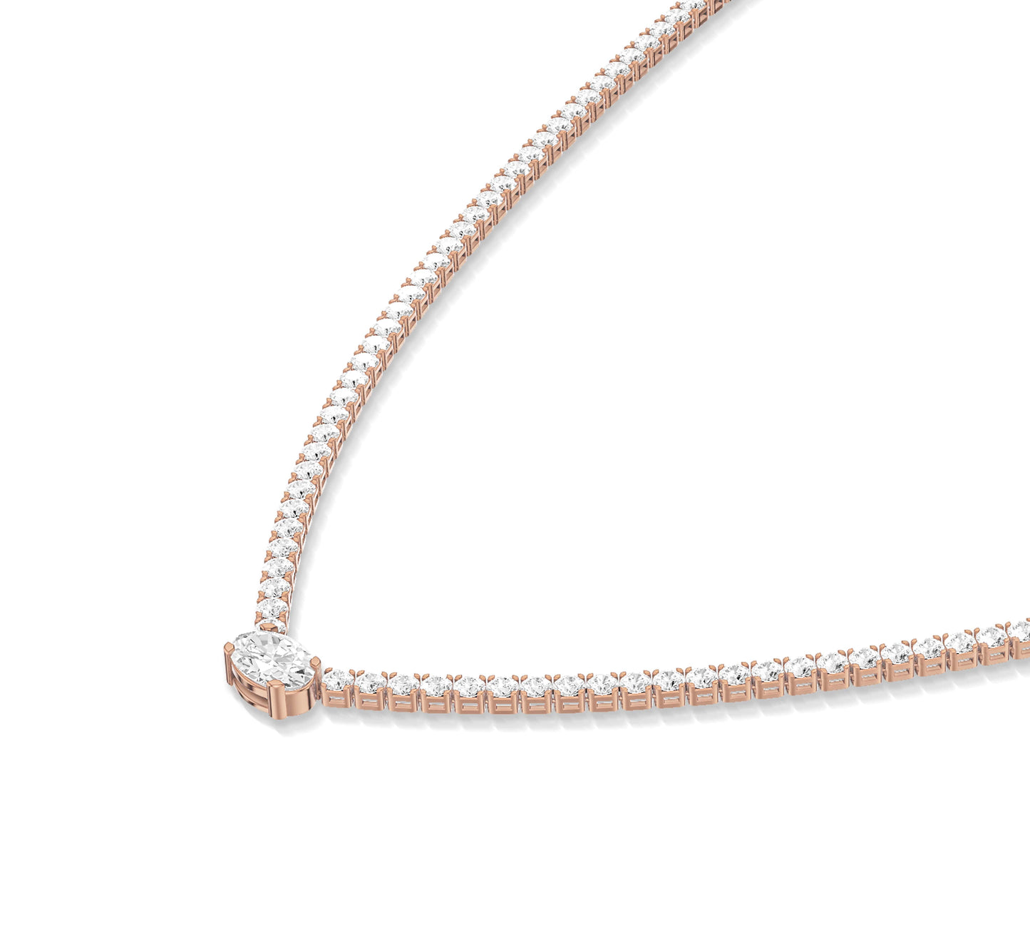 rose gold diamond tennis necklace