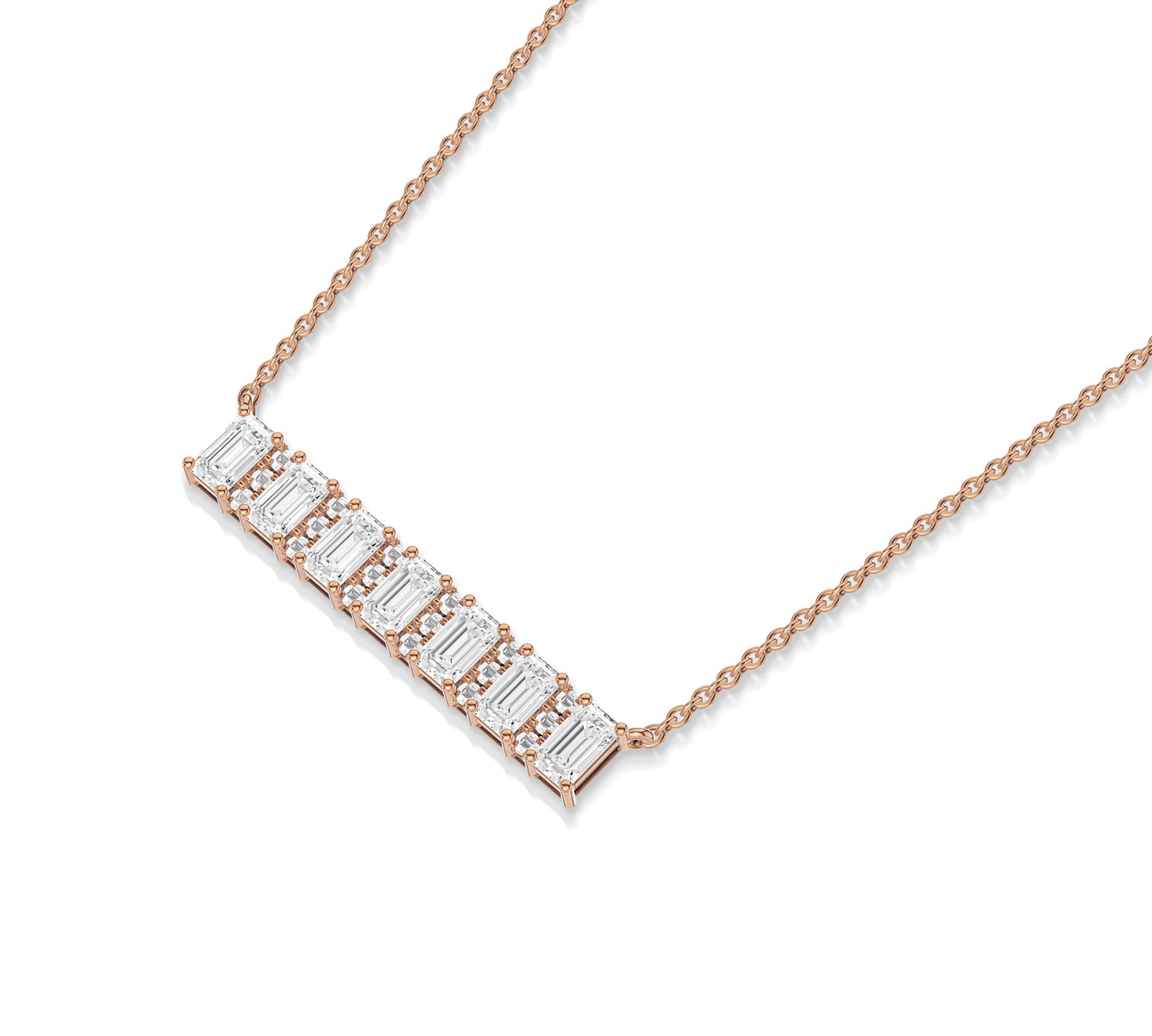 Minimalist gold chain with diamond bar charm