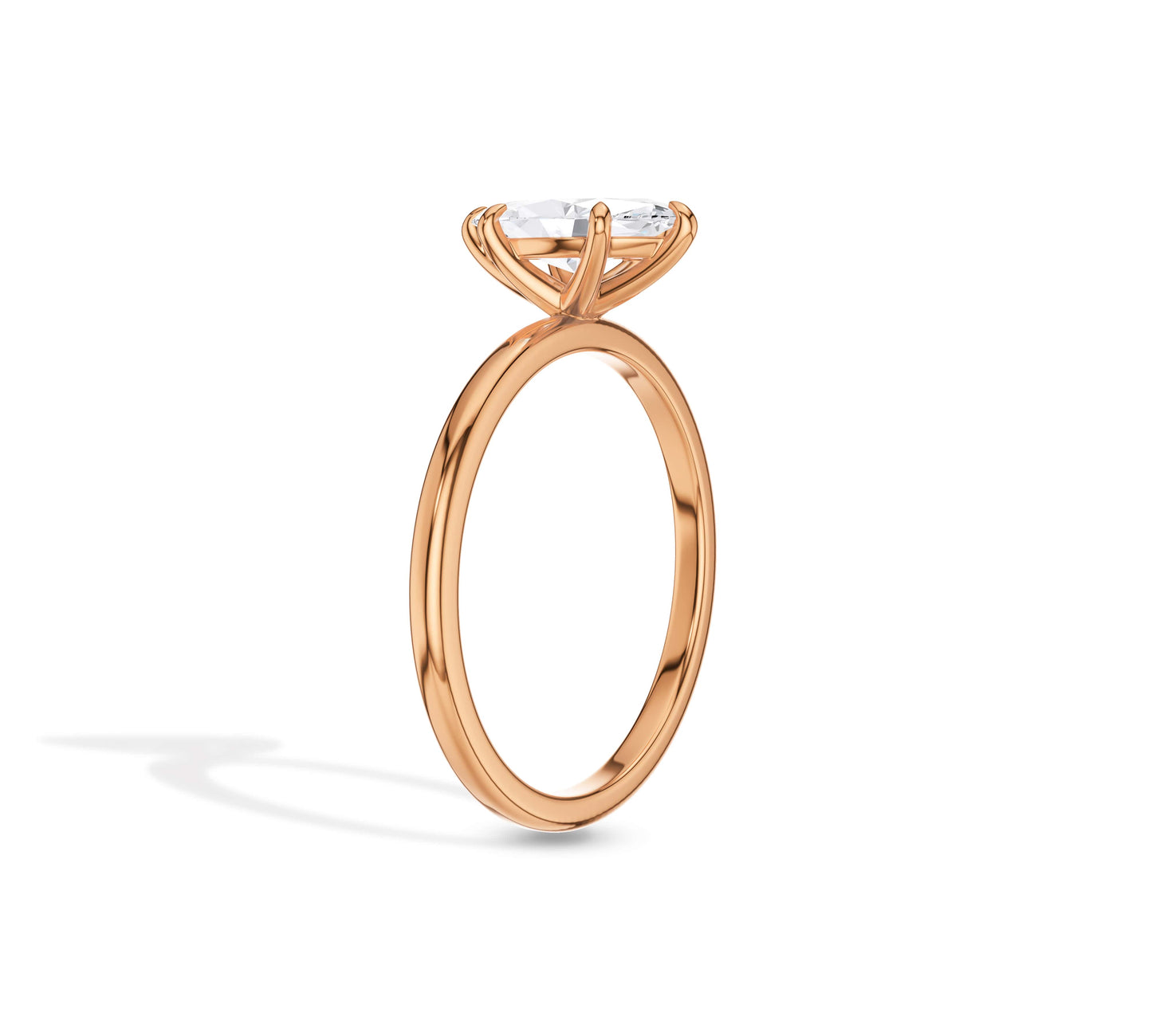 Top view of marquise diamond solitaire engagement ring