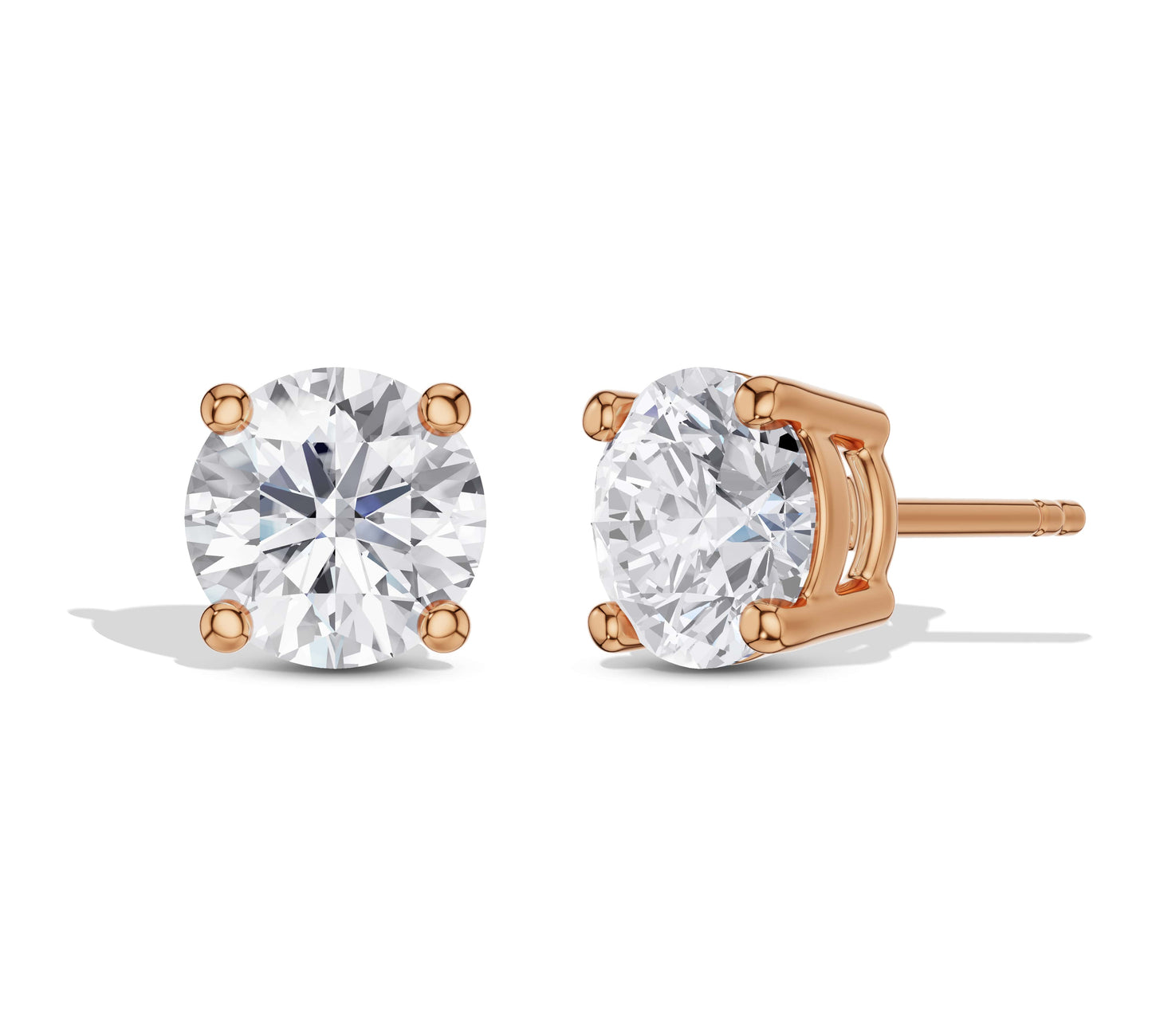 Bright round brilliant studs