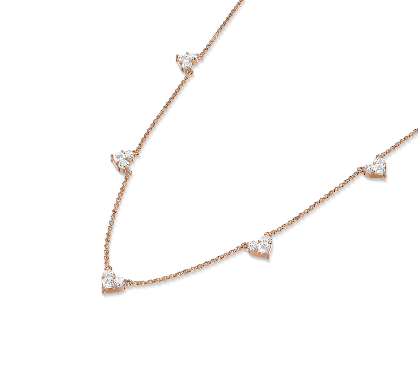 Sweetheart station necklace with brilliant diamonds