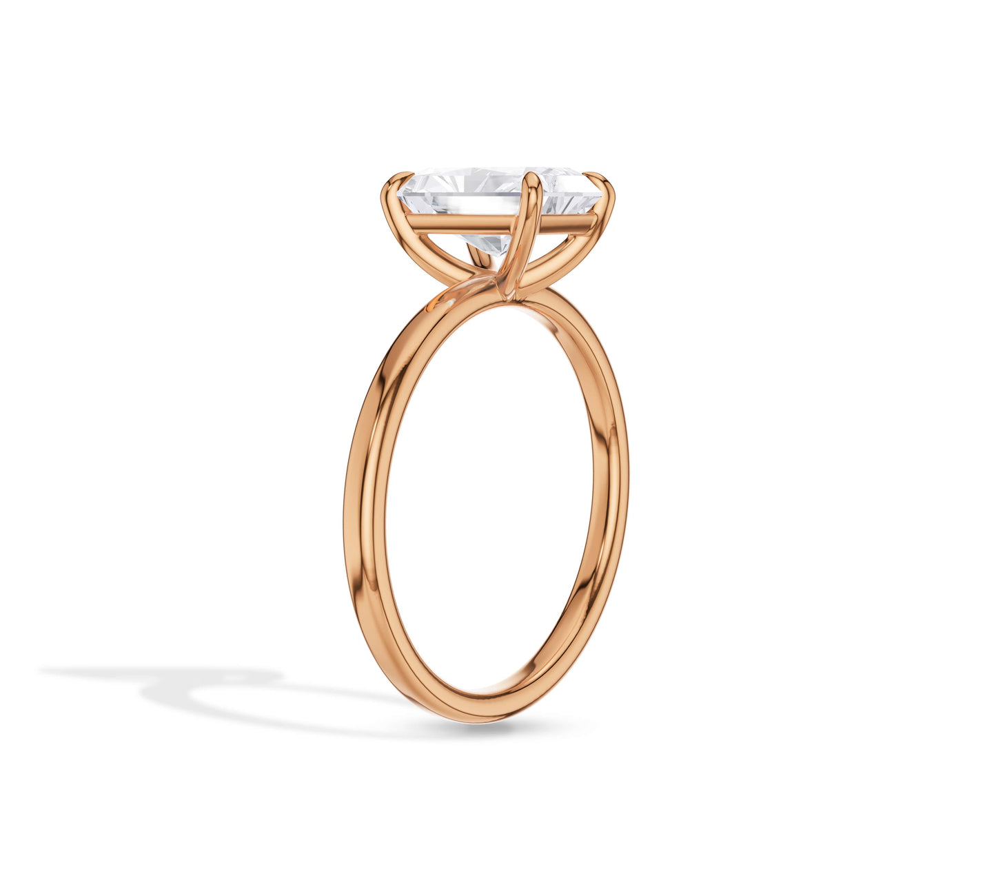 Radiant cut solitaire ring with modern elegance