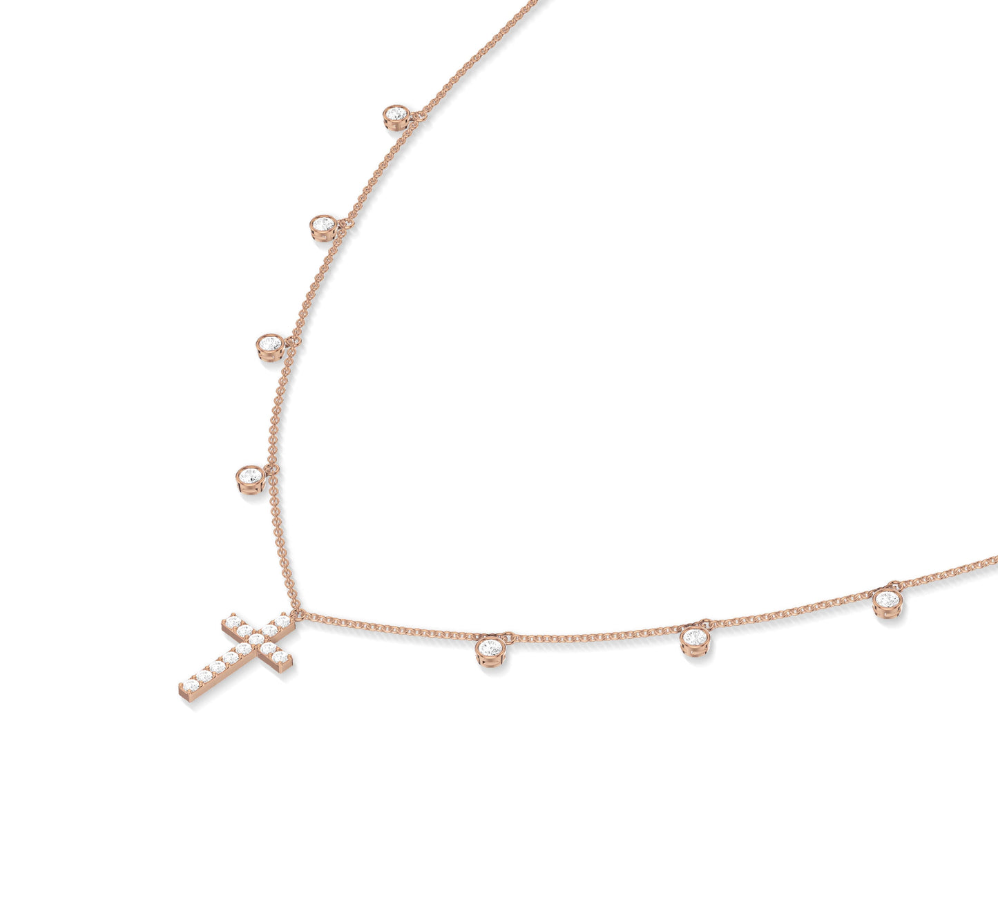 Religious diamond pendant on dainty chain