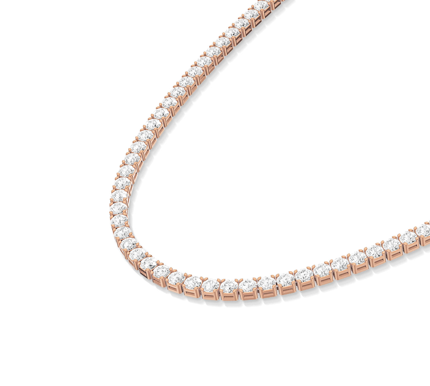 rose gold lab grown diamond tennis necklace