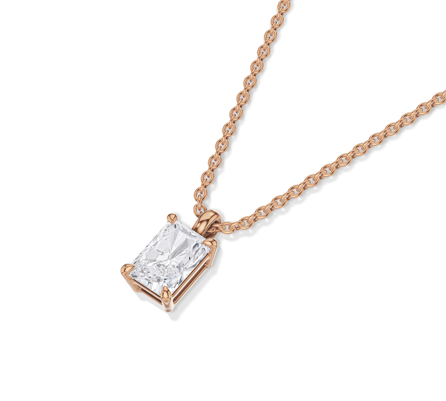 lab grown diamond and necklace