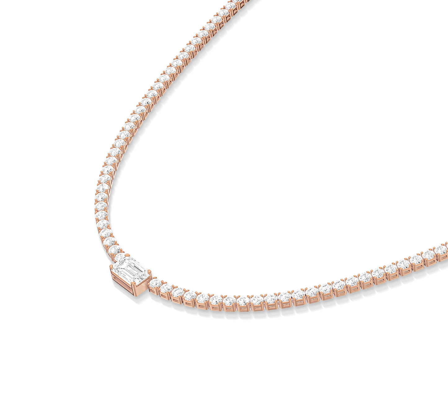 Fine jewelry diamond tennis necklace design