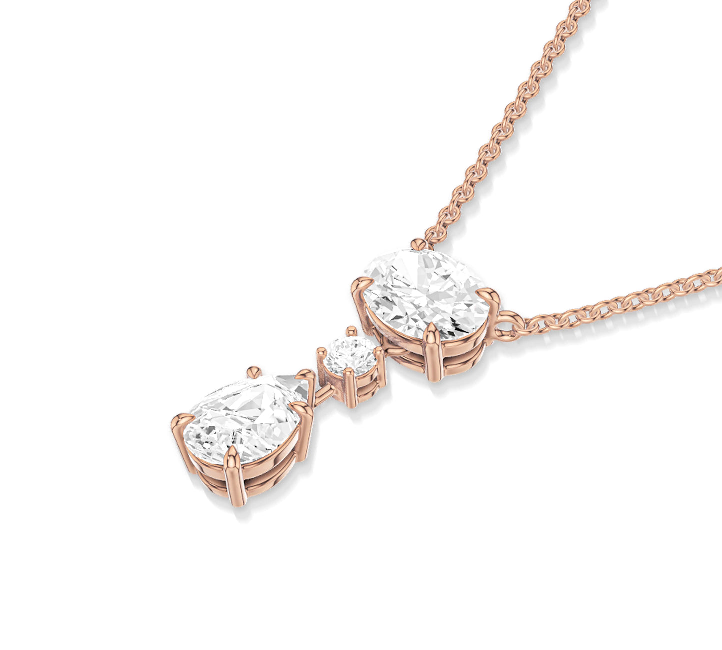 Multi-shape diamond necklace design