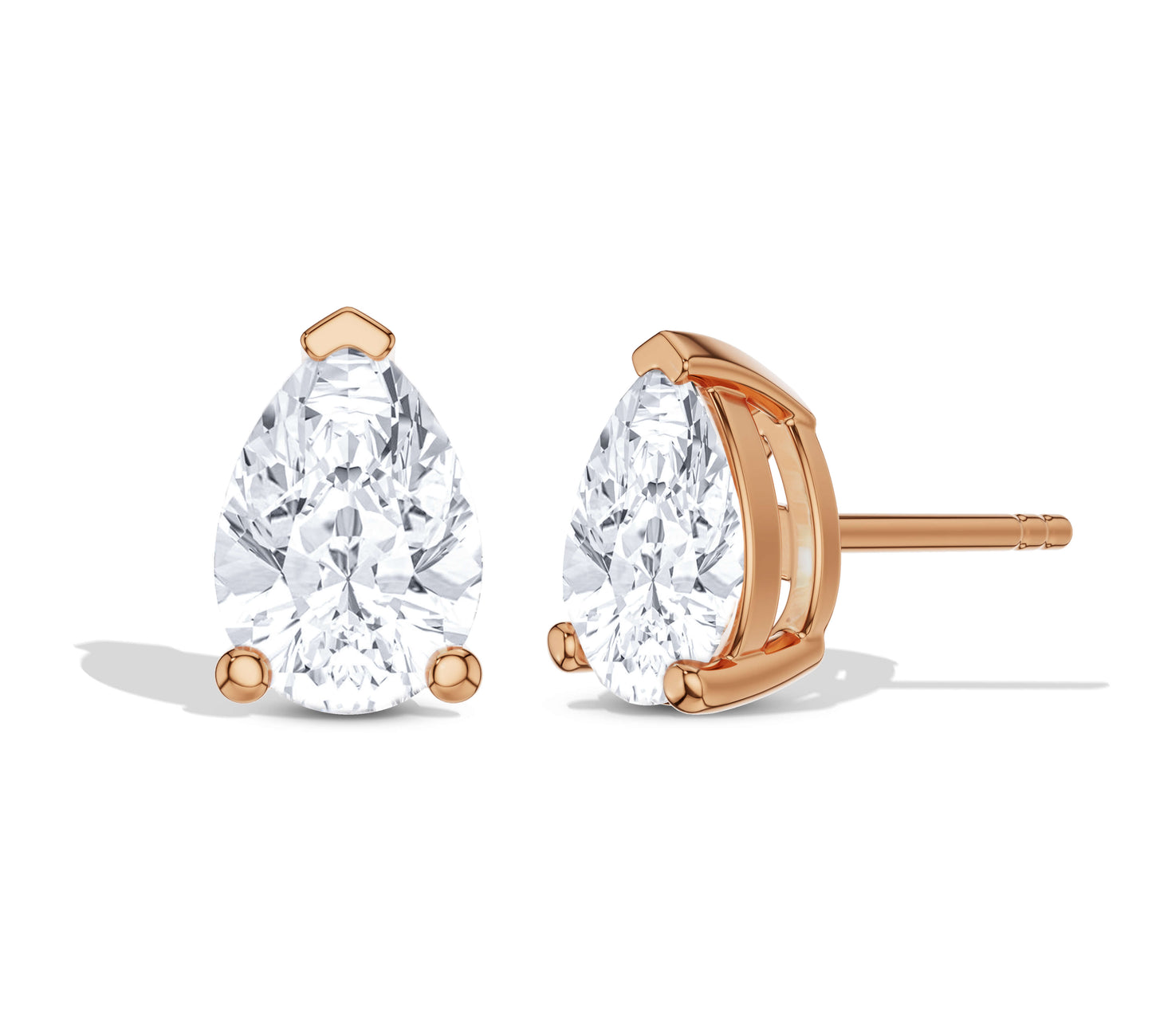 14K rose gold diamond earrings