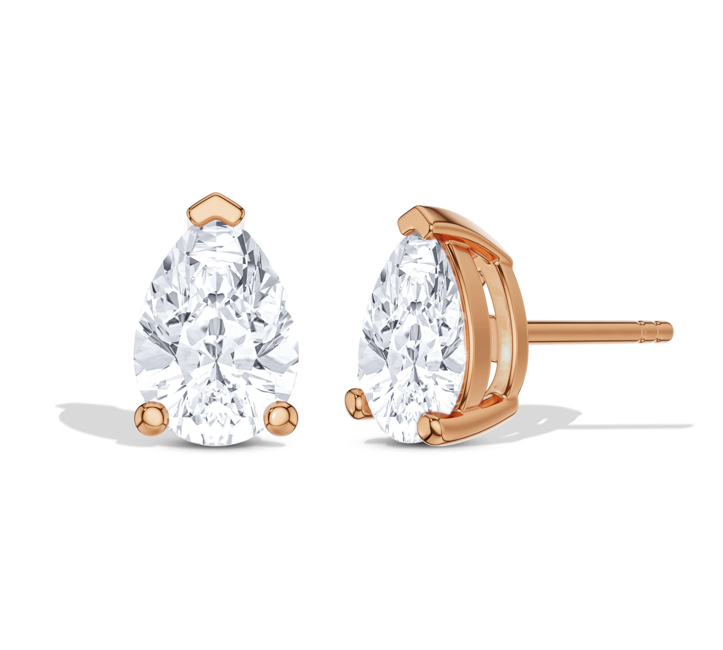 Lab-grown pear shape diamond earrings