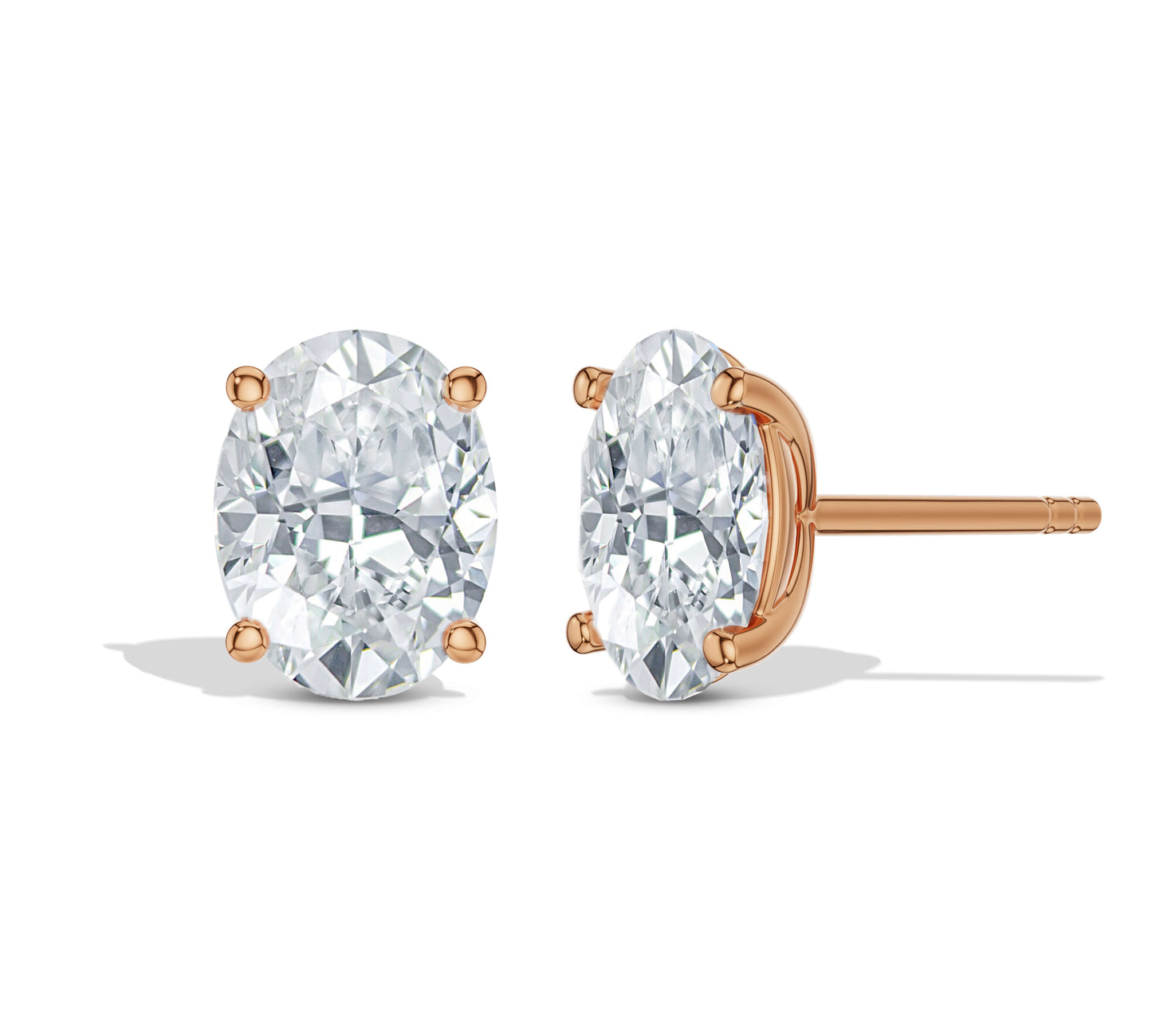 Diamond earrings with warm gold tone