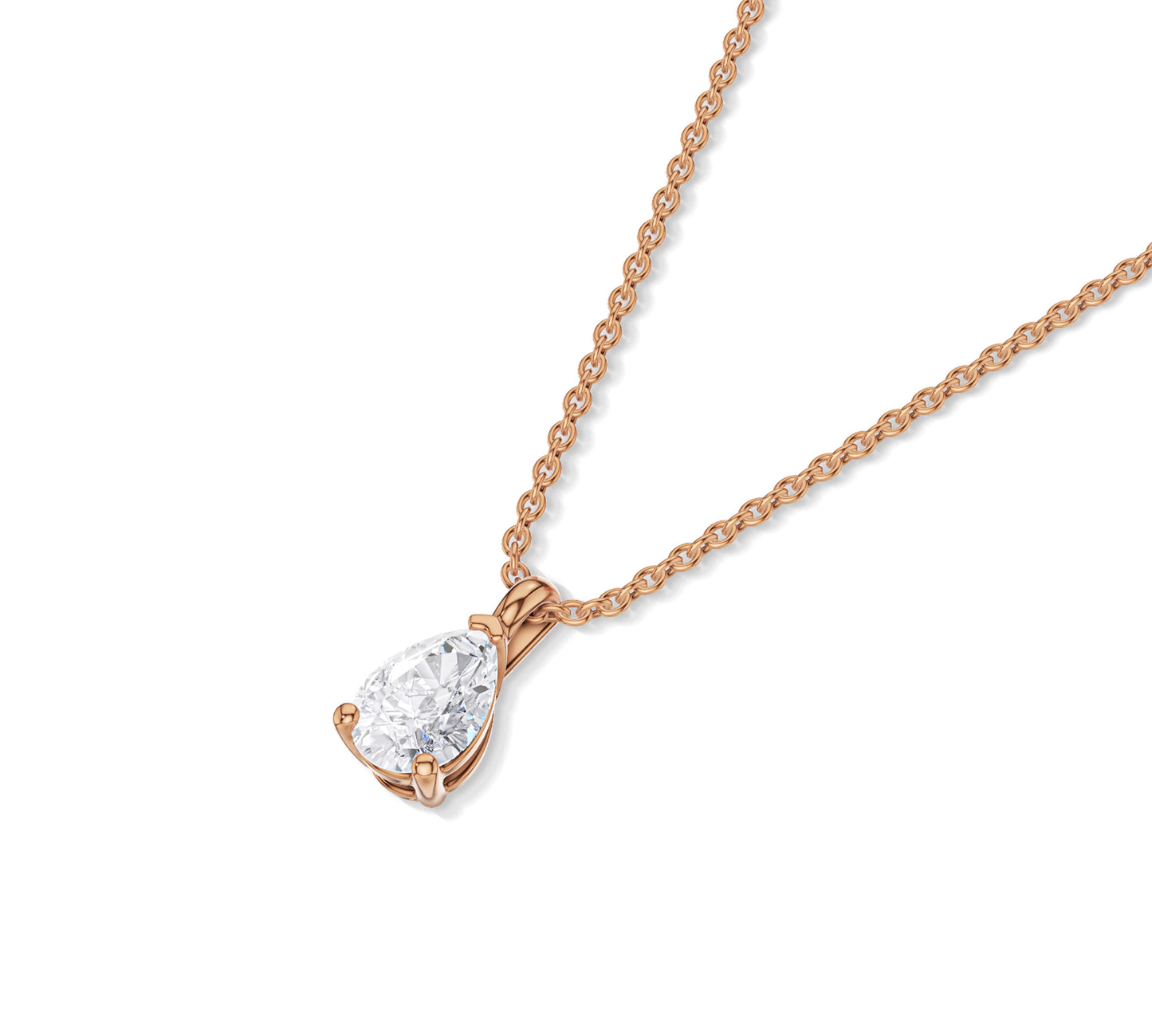 gold necklace and diamond pendant