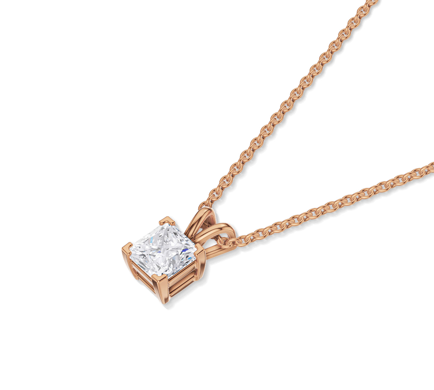 14k rose gold diamond and necklace