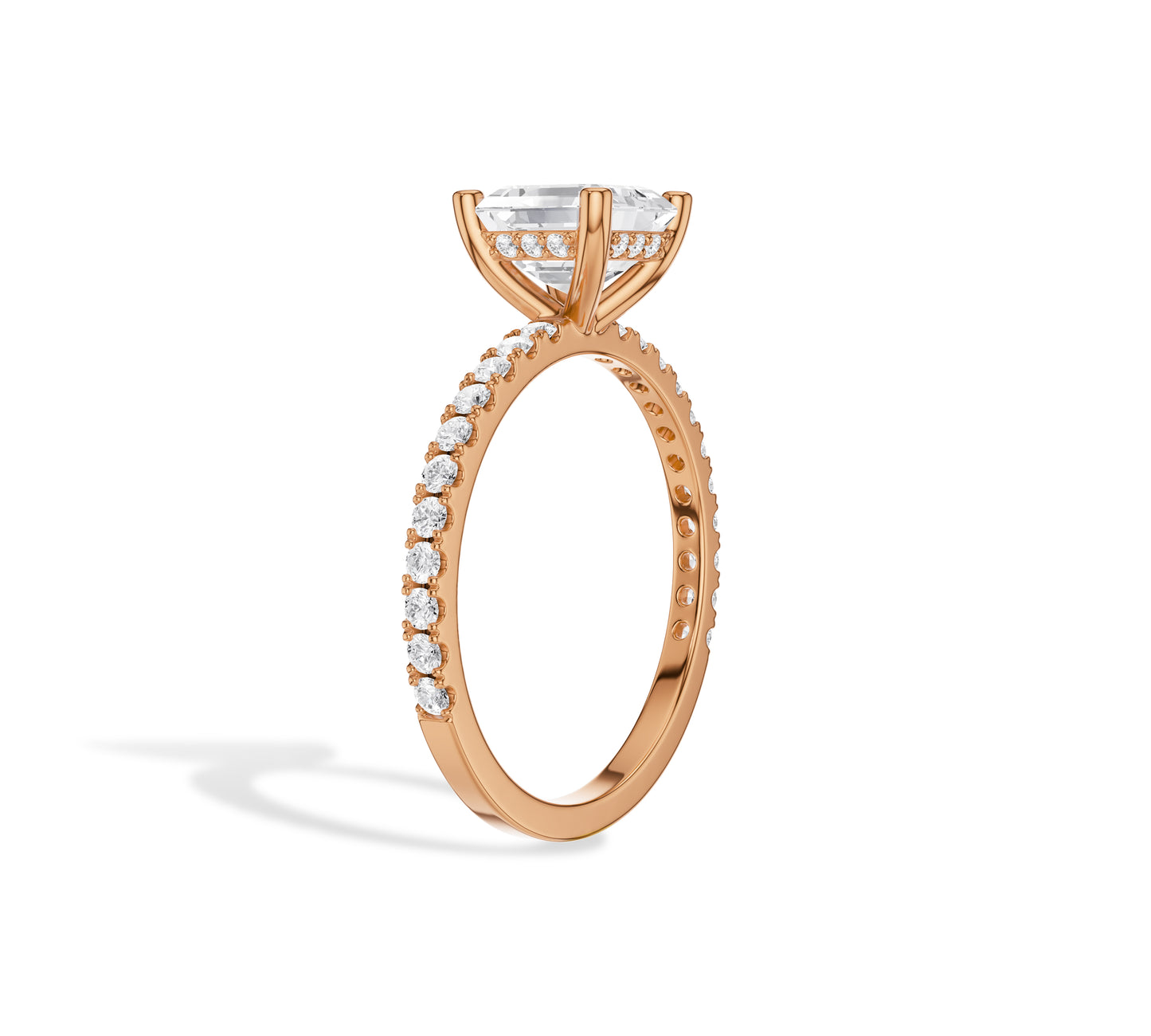 Asscher Cut Lab-Grown Diamond Engagement Ring