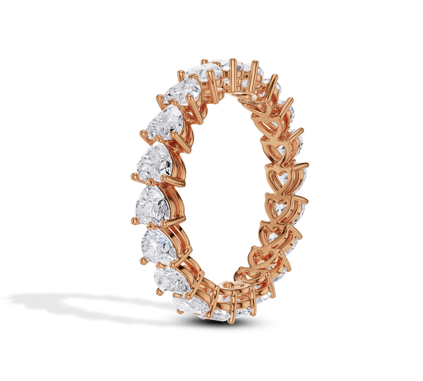 Lab Grown Heart Shaped Diamond Band