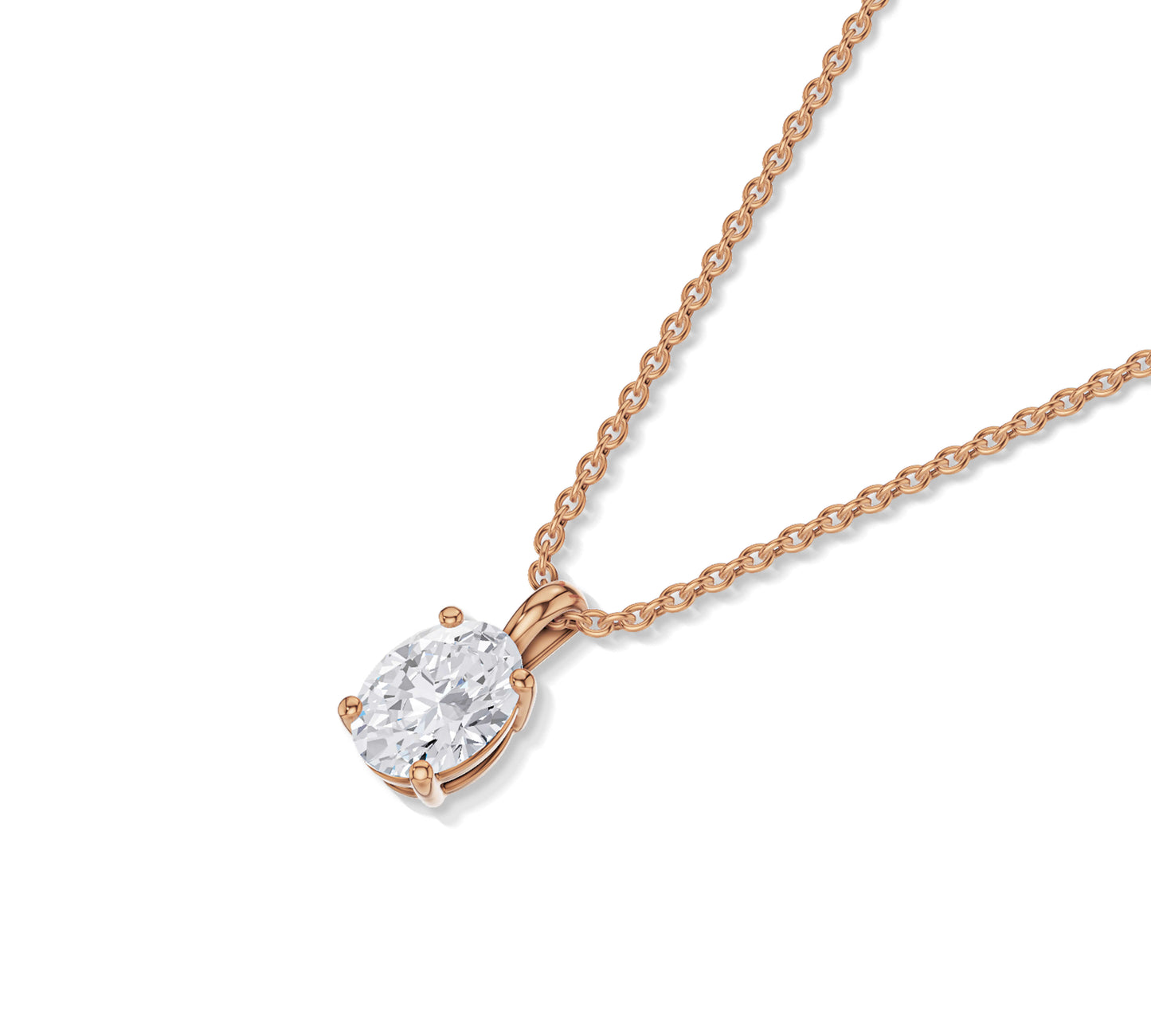 moissanite necklace with oval pendant