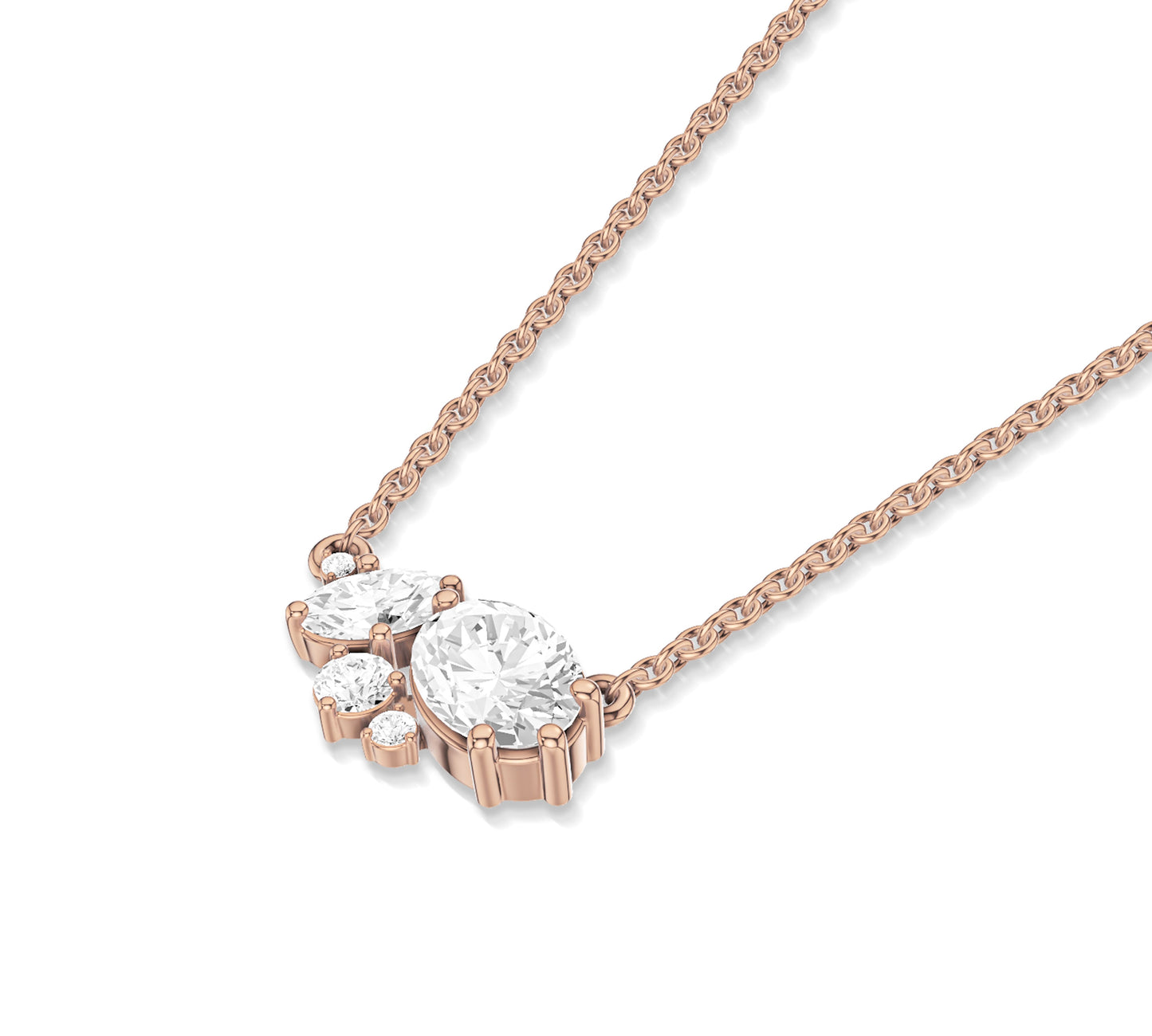 Contemporary design diamond necklace