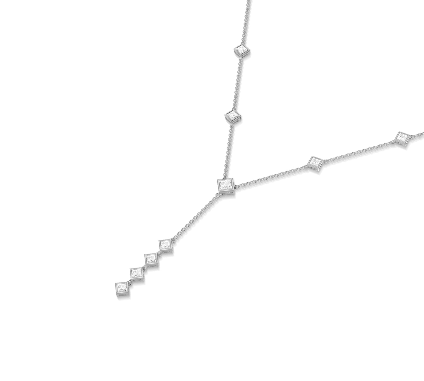 princess diamond lariat necklace