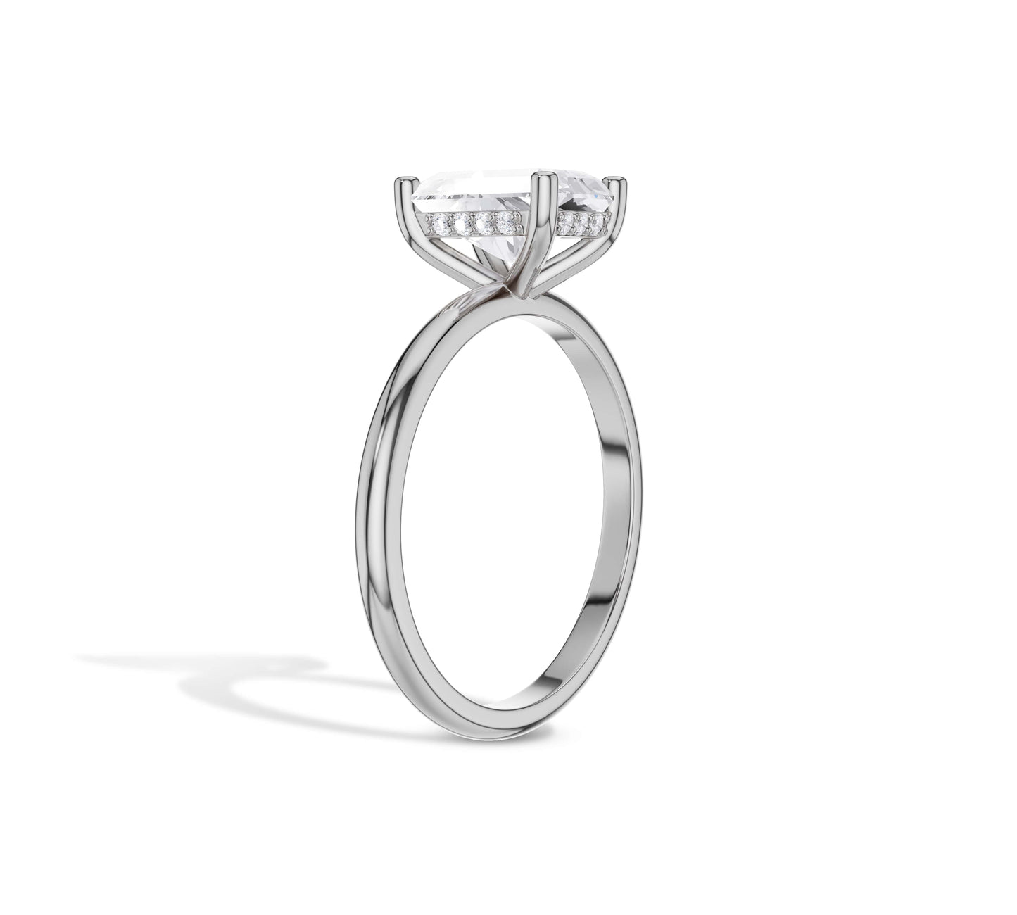 Radiant Diamond Hidden Halo Engagement Ring
