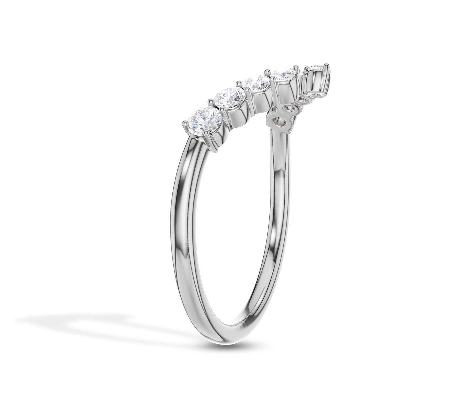white gold curved wedding band