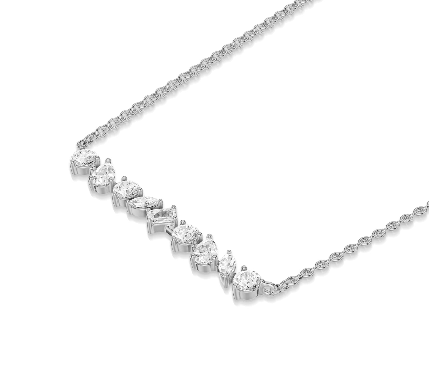bar necklace with diamond