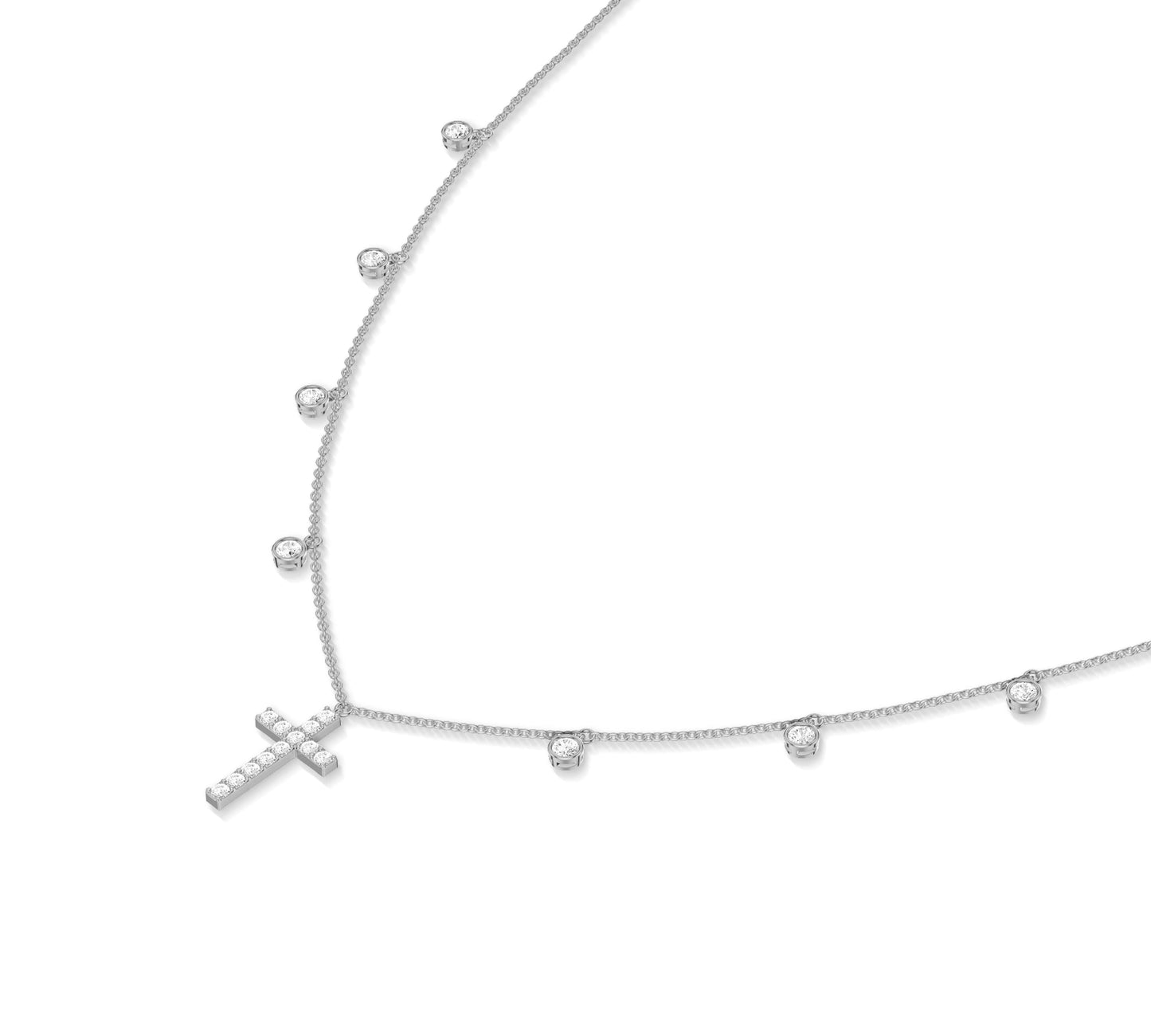 Delicate gold necklace with sparkle details