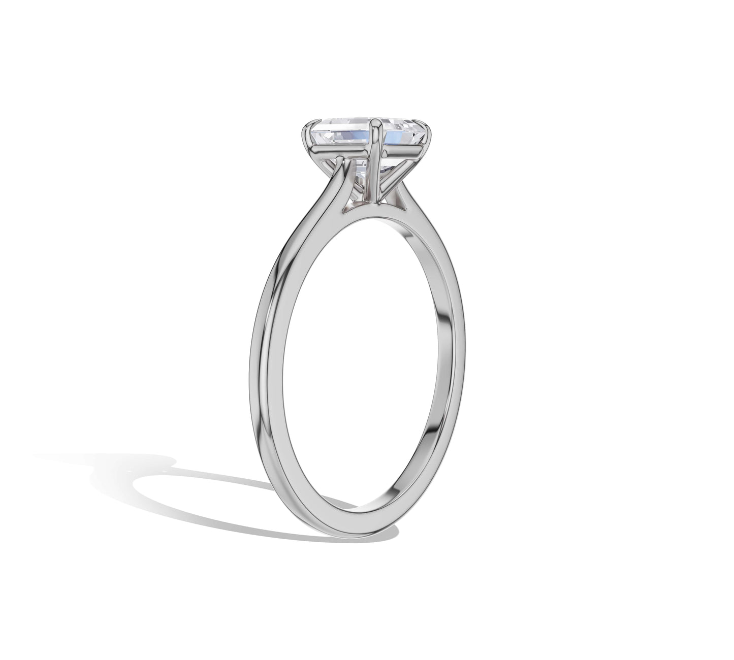 white gold engagement ring cathedral setting