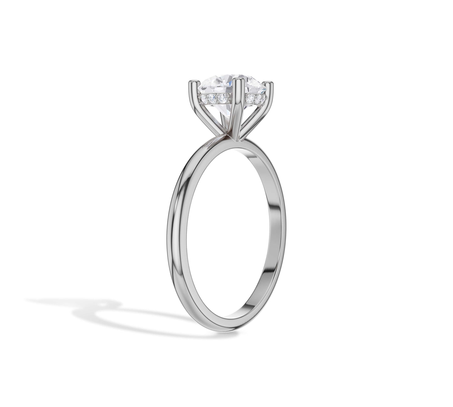 Low Set Hidden Halo Engagement Ring