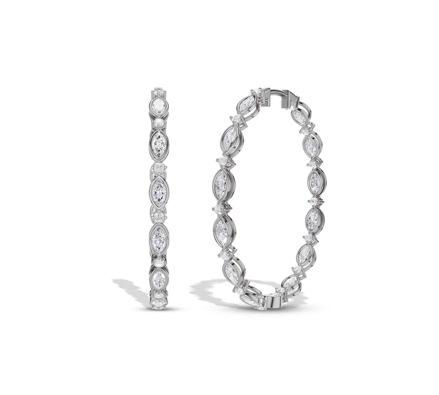white gold hoop earrings