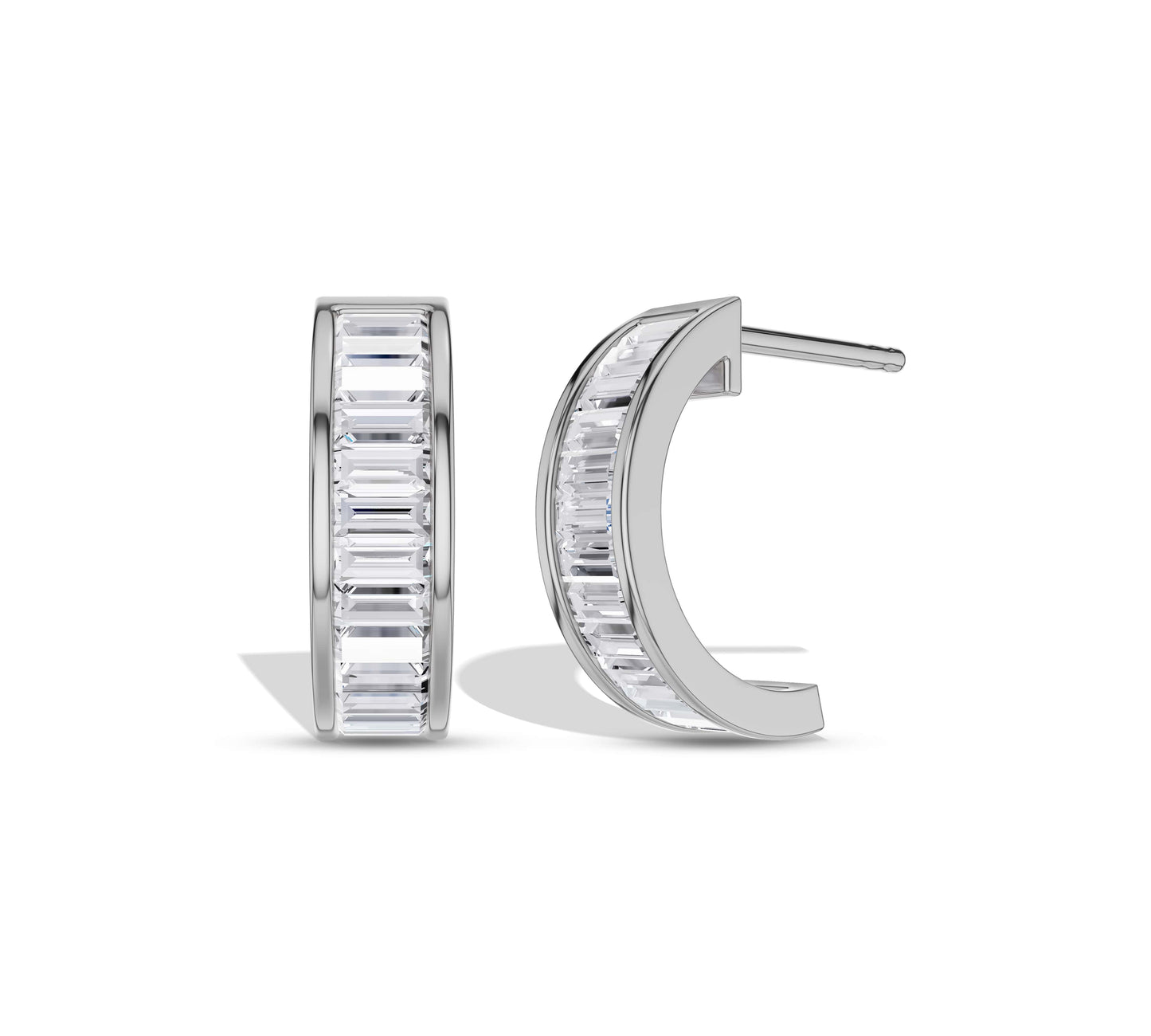 baguette diamond hoop earrings