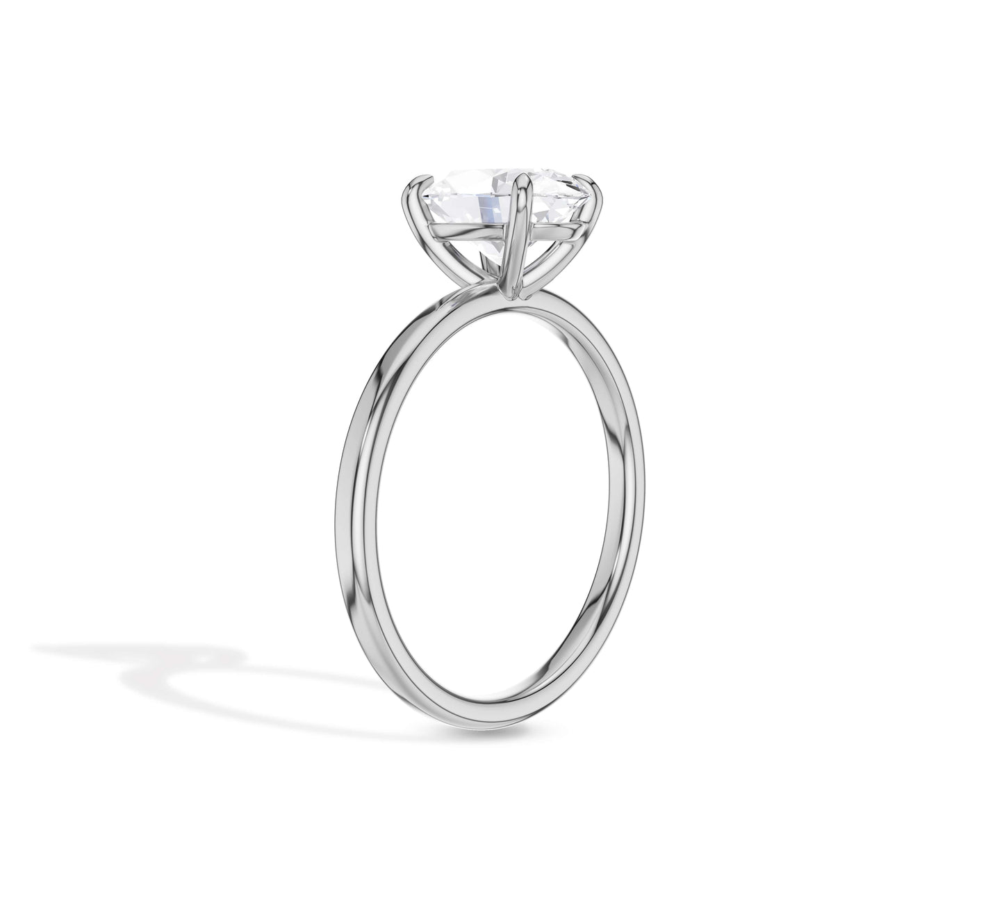 Modern oval shape diamond bridal ring