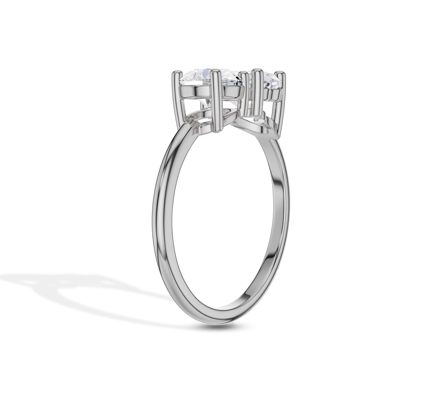 14k solid gold toi et moi ring