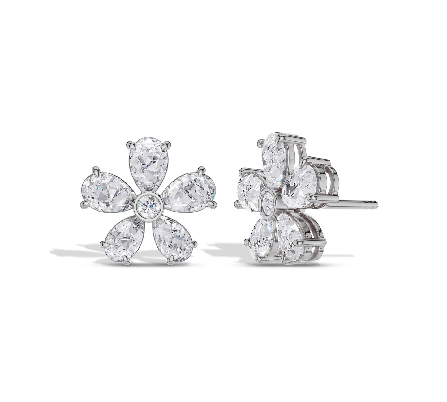 flower diamond earrings