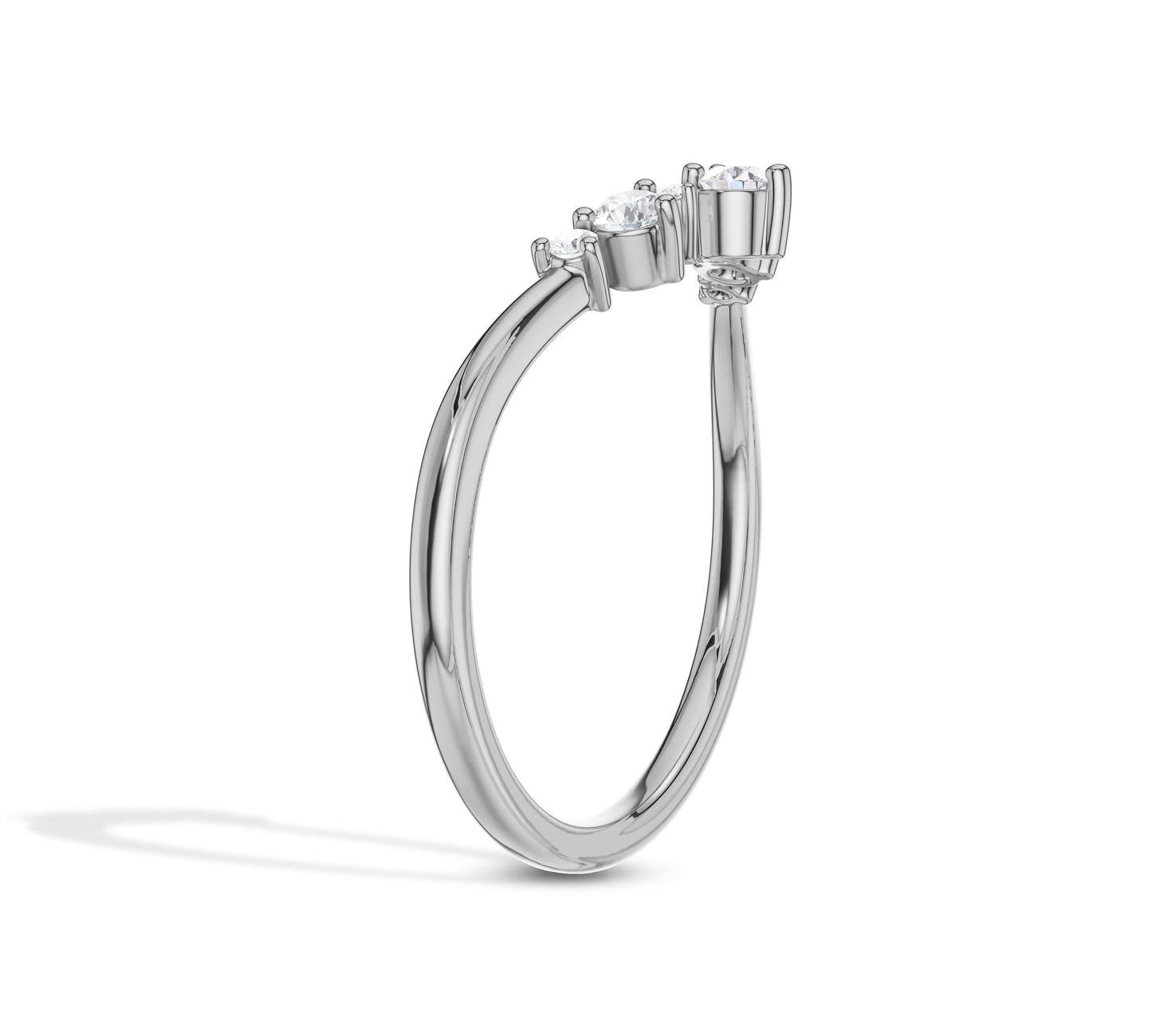 white gold Curved Wedding Ring